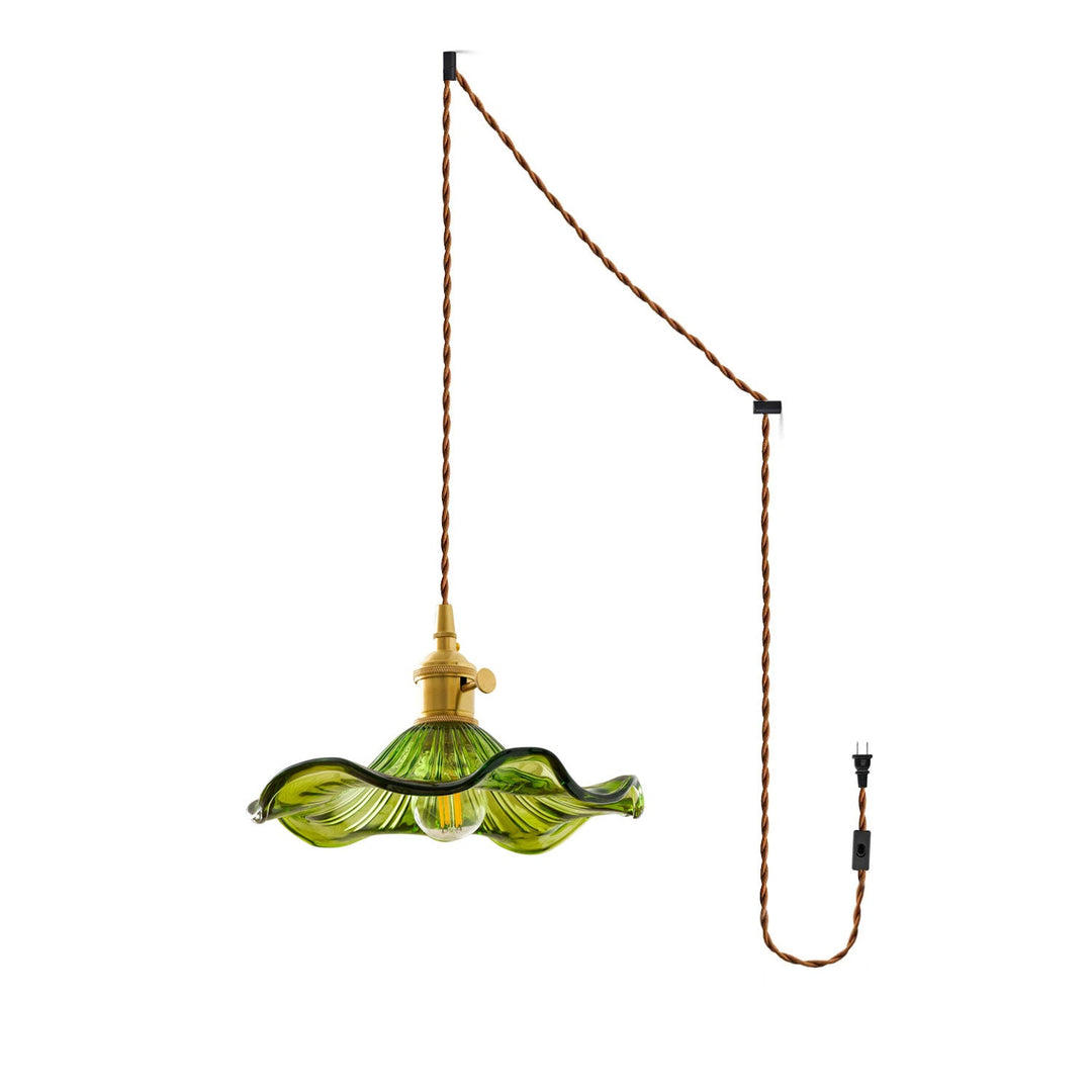 Szklana Lampa z Kwiatem Hibiskusa