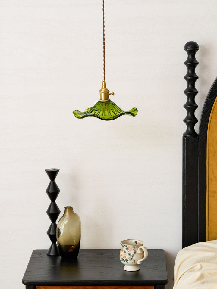 Szklana Lampa z Kwiatem Hibiskusa