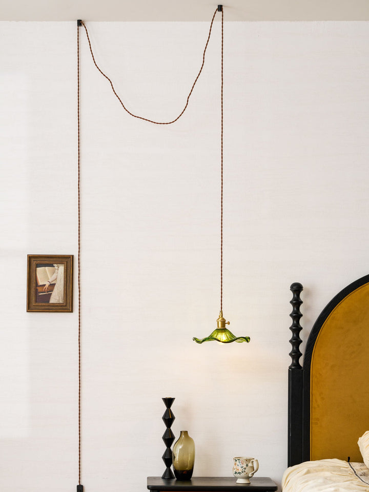 Szklana Lampa z Kwiatem Hibiskusa