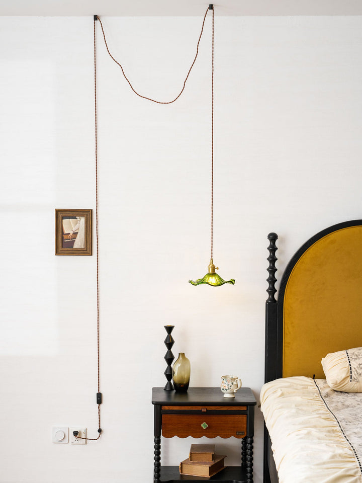 Szklana Lampa z Kwiatem Hibiskusa