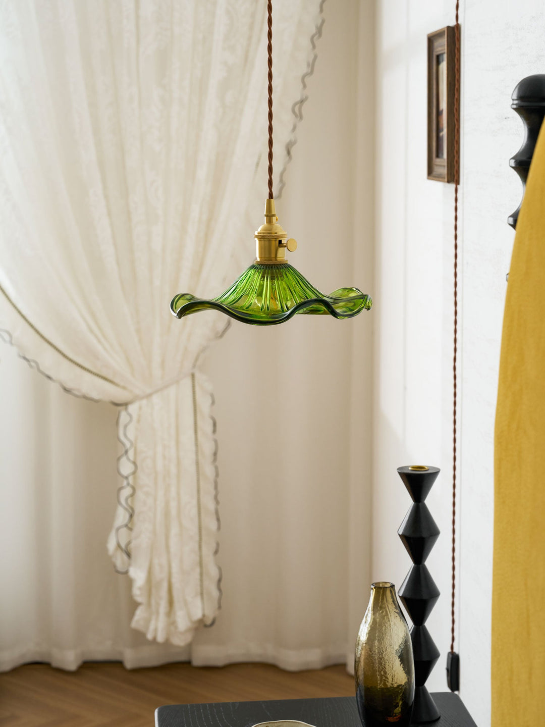 Szklana Lampa z Kwiatem Hibiskusa
