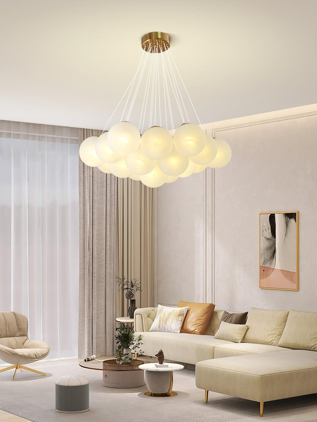 Lampa wisząca z szklanym klastrem