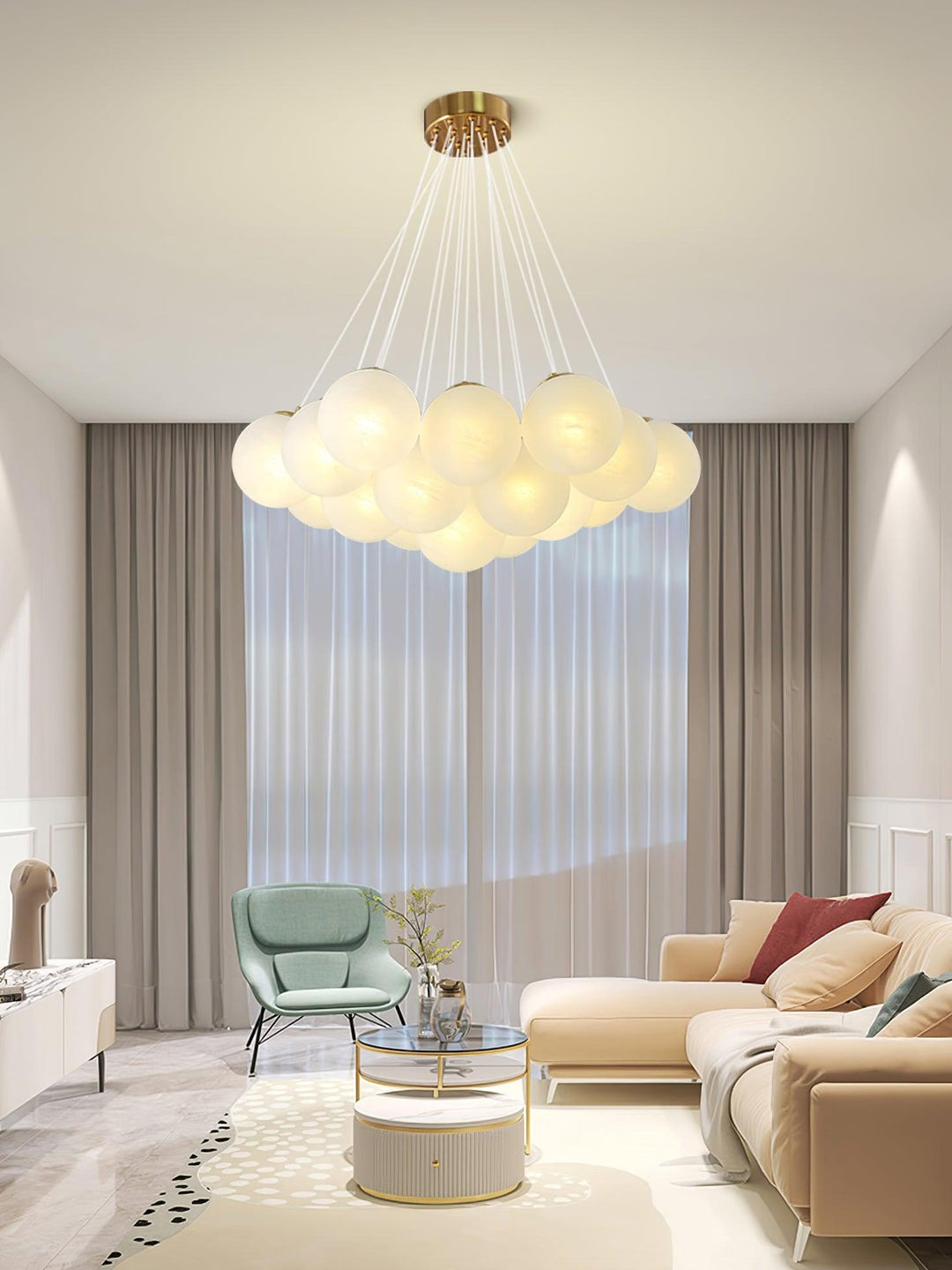 Lampa wisząca z szklanym klastrem