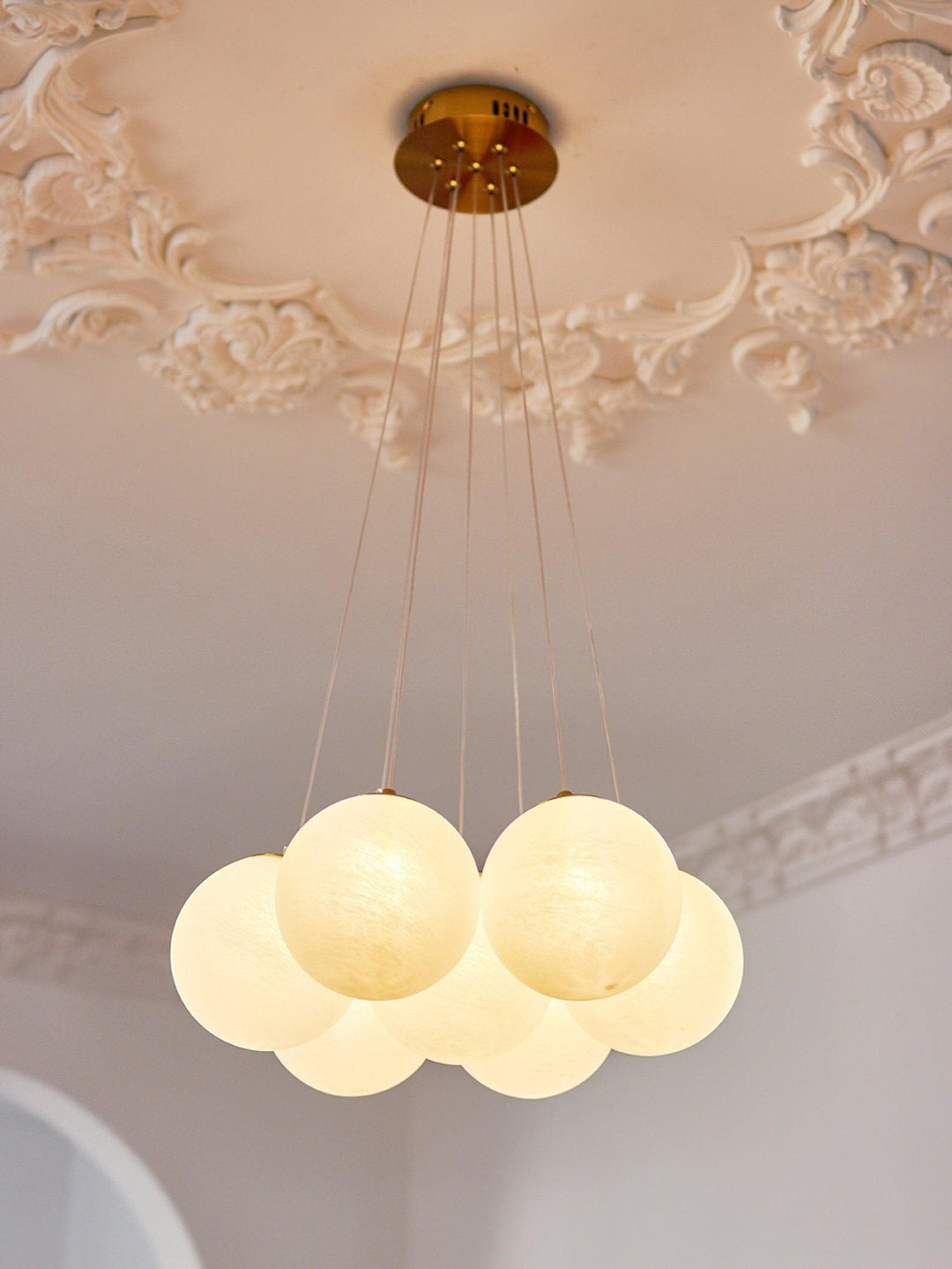 Lampa wisząca z szklanym klastrem
