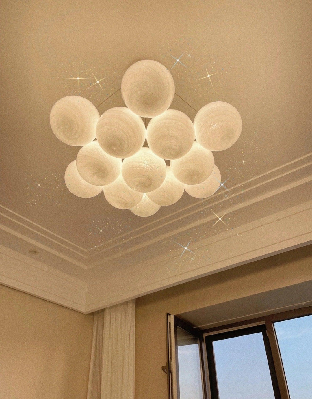 Lampa wisząca z szklanym klastrem