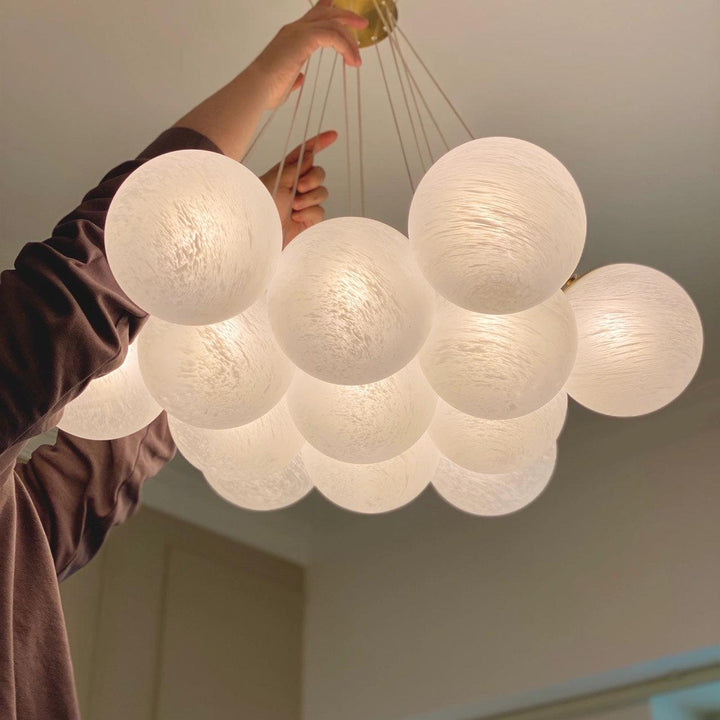 Lampa wisząca z szklanym klastrem