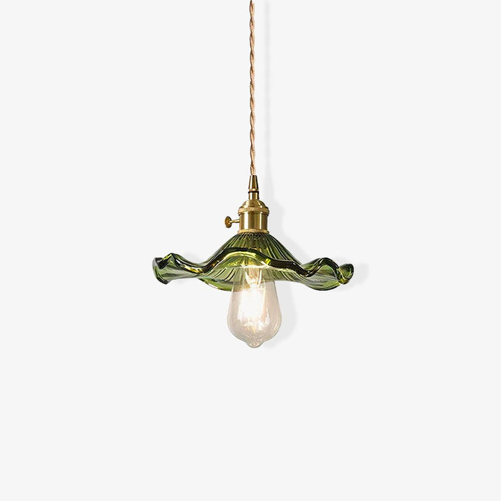 Szklana Lampa Wisząca w Kształcie Kwiatu Hibiskusa