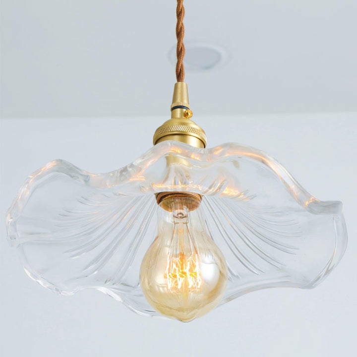 Szklana Lampa Wisząca w Kształcie Kwiatu Hibiskusa