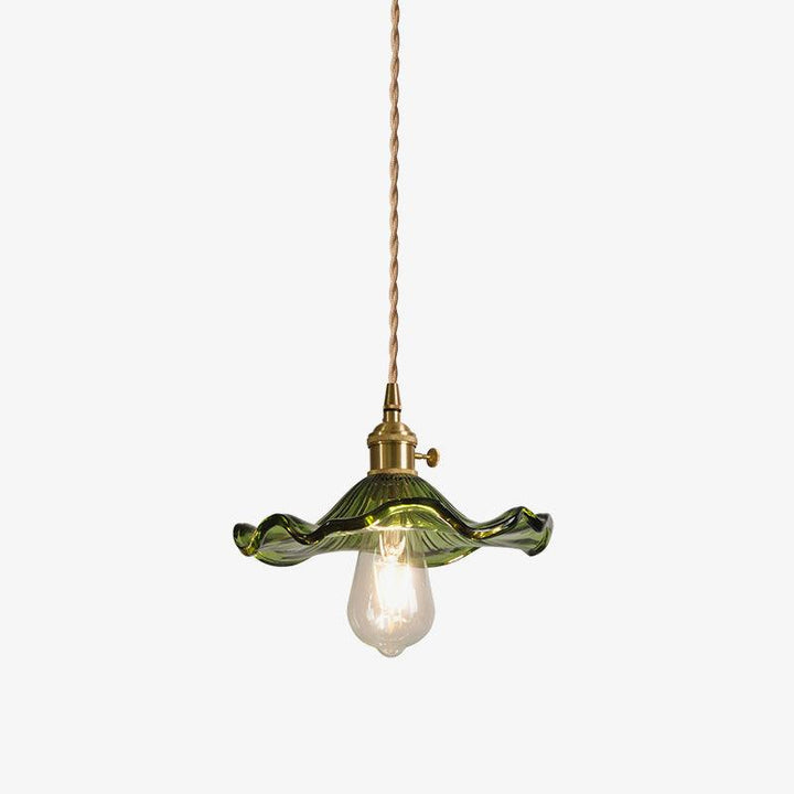 Szklana Lampa Wisząca w Kształcie Kwiatu Hibiskusa