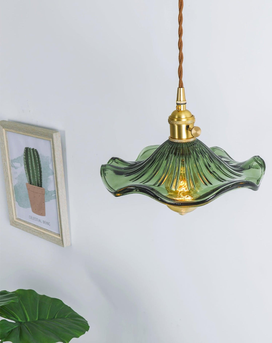 Szklana Lampa z Kwiatem Hibiskusa