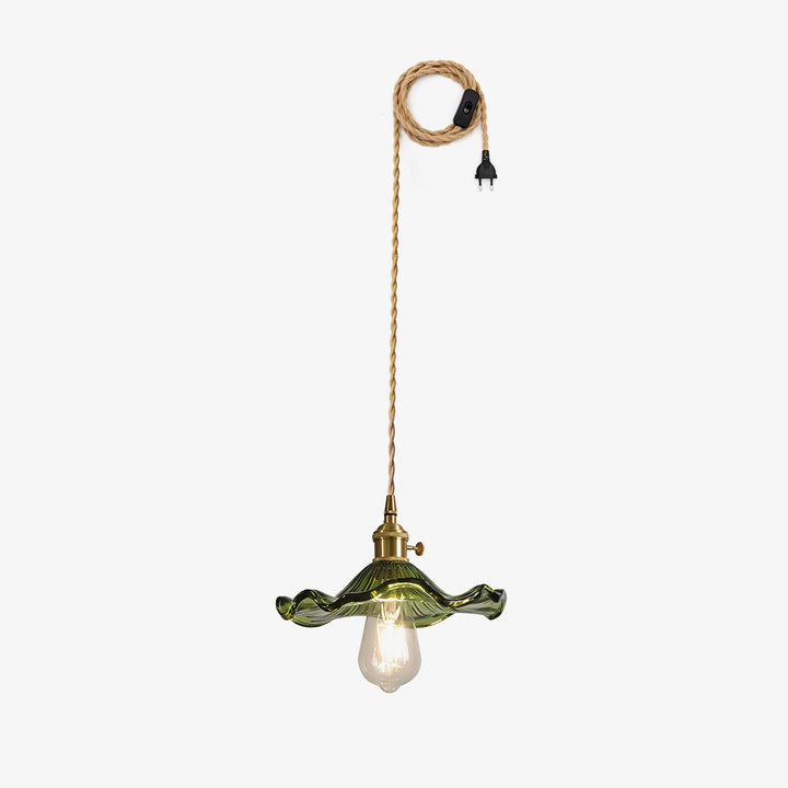 Szklana Lampa z Kwiatem Hibiskusa
