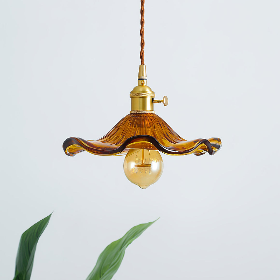 Szklana Lampa z Kwiatem Hibiskusa