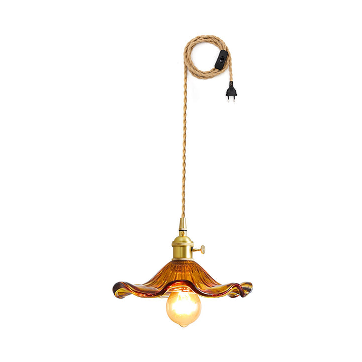 Szklana Lampa z Kwiatem Hibiskusa