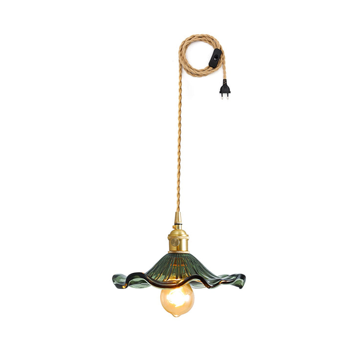 Szklana Lampa z Kwiatem Hibiskusa