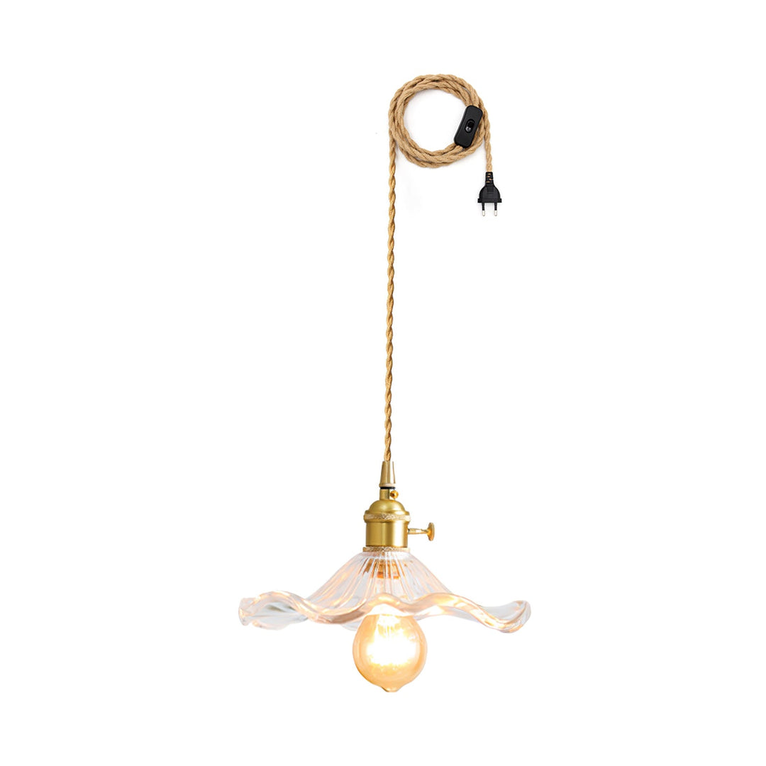 Szklana Lampa z Kwiatem Hibiskusa
