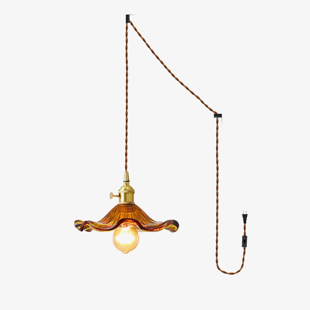 Szklana Lampa z Kwiatem Hibiskusa