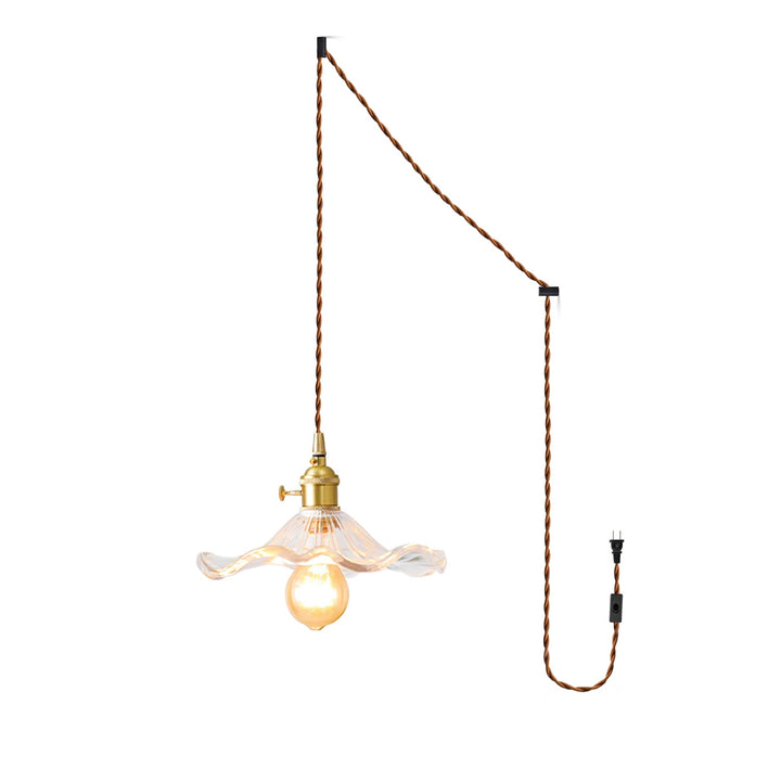 Szklana Lampa z Kwiatem Hibiskusa