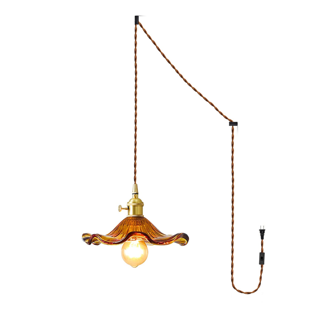 Szklana Lampa z Kwiatem Hibiskusa