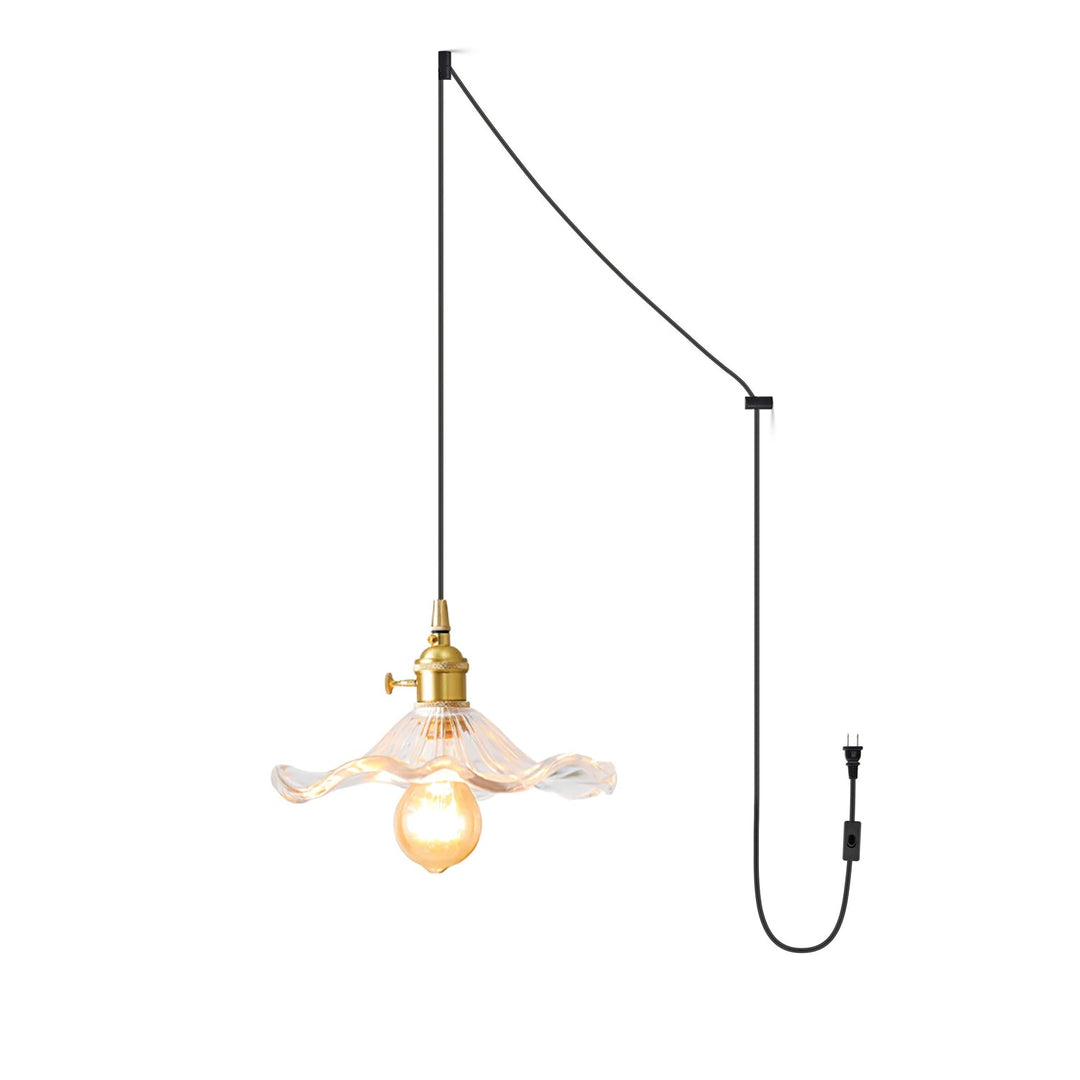 Szklana Lampa z Kwiatem Hibiskusa
