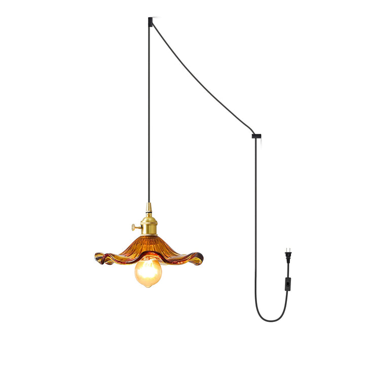 Szklana Lampa z Kwiatem Hibiskusa