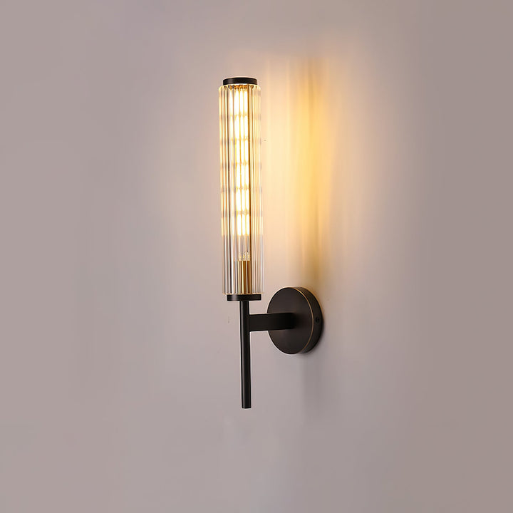 Szklana Liniowa Mosiężna Lampa Ścienna