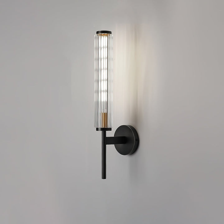 Szklana Liniowa Mosiężna Lampa Ścienna