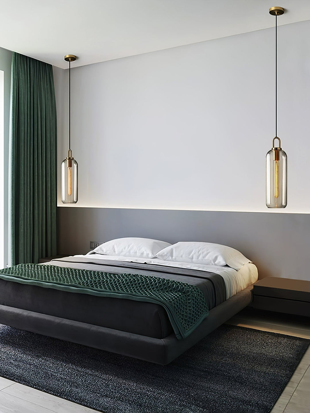 Lampa wisząca Pendulum z szklanym kloszem