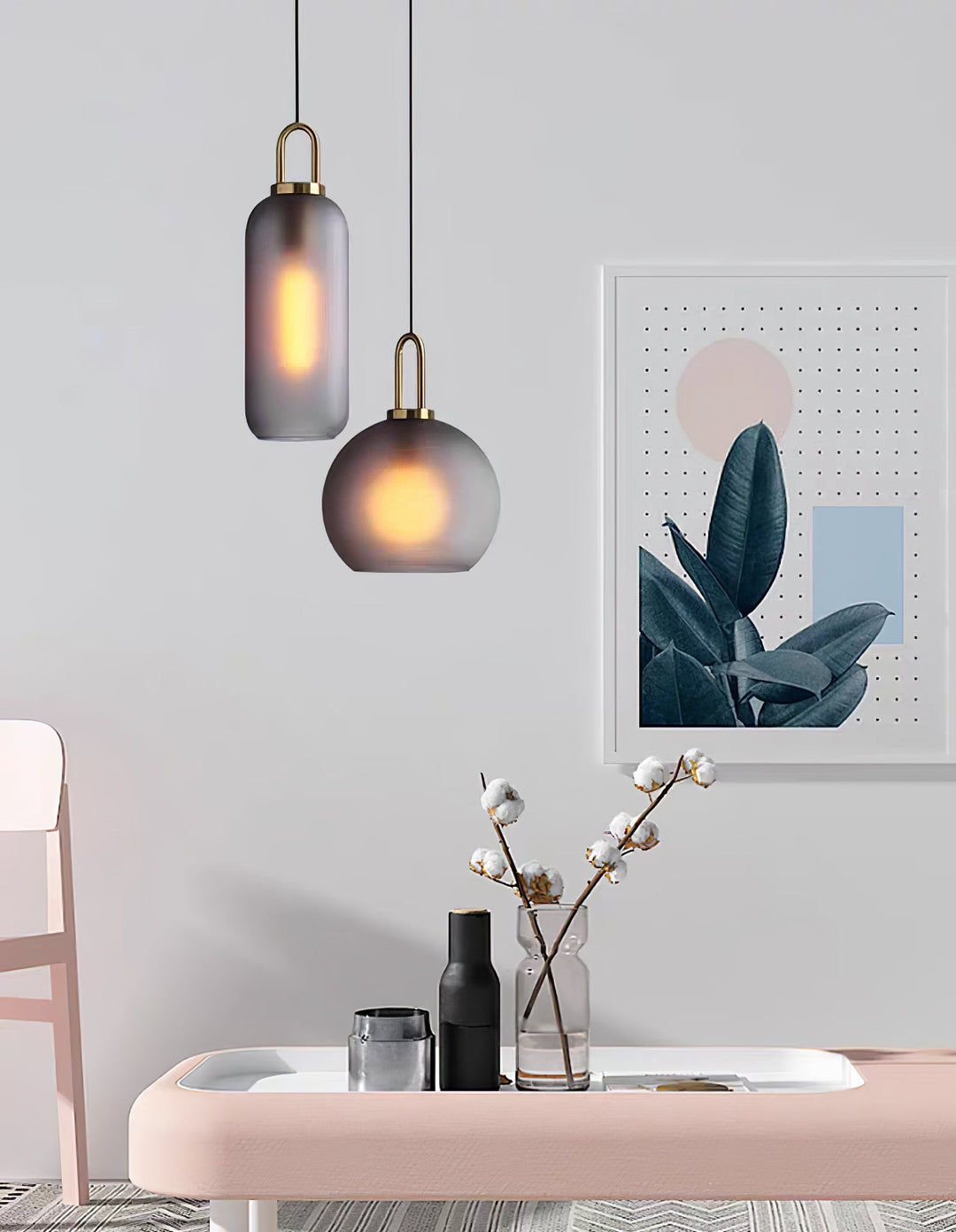 Lampa wisząca Pendulum z szklanym kloszem