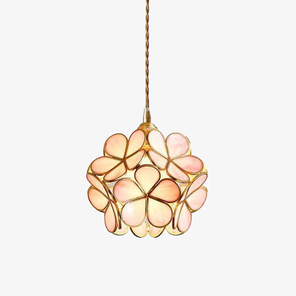 Szklana Lampa Wisząca Kwiatowa