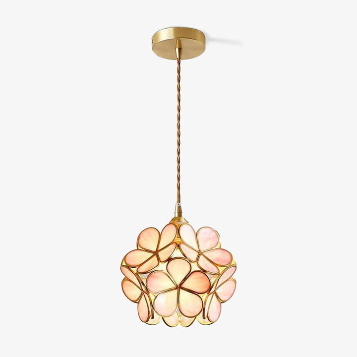 Szklana Lampa Wisząca Kwiatowa