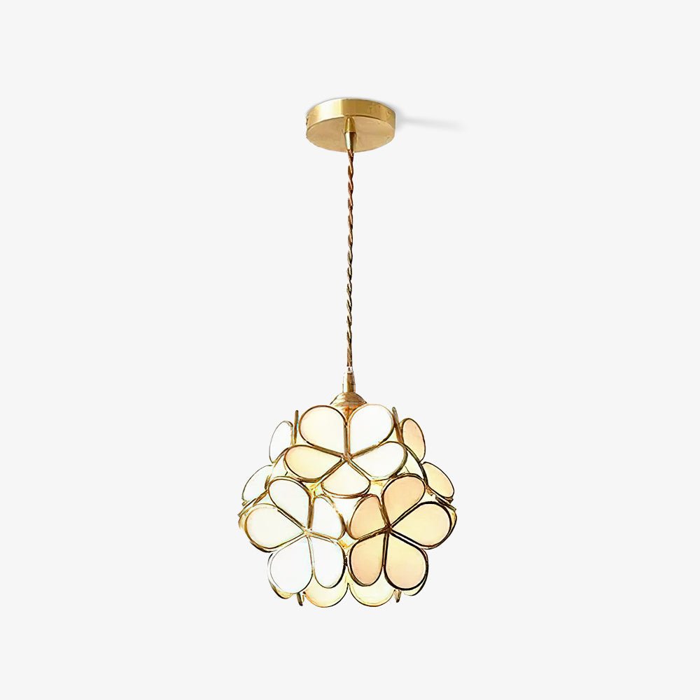 Szklana Lampa Wisząca Kwiatowa
