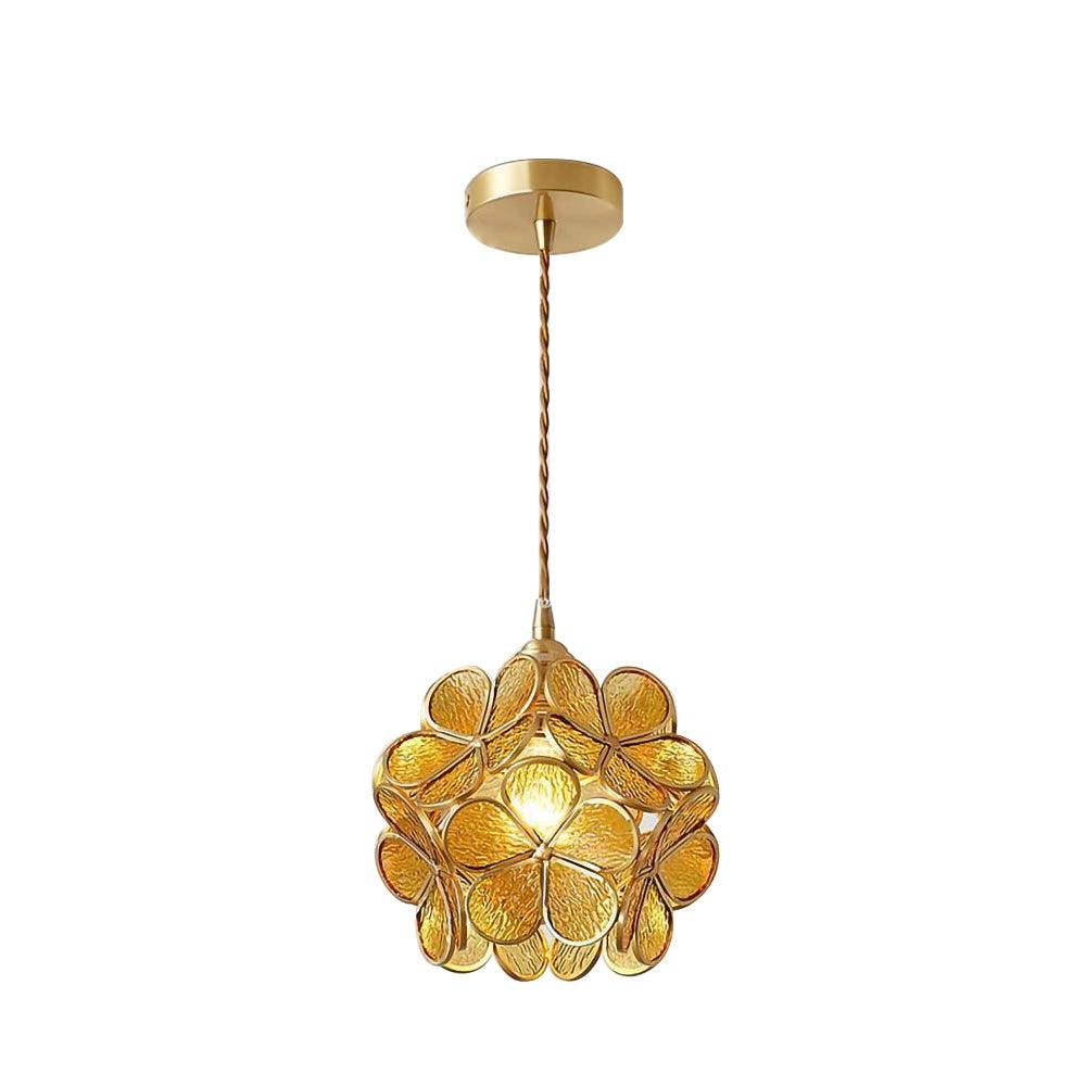 Szklana Lampa Wisząca Kwiatowa