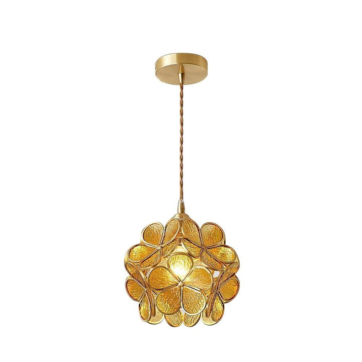 Szklana Lampa Wisząca Kwiatowa