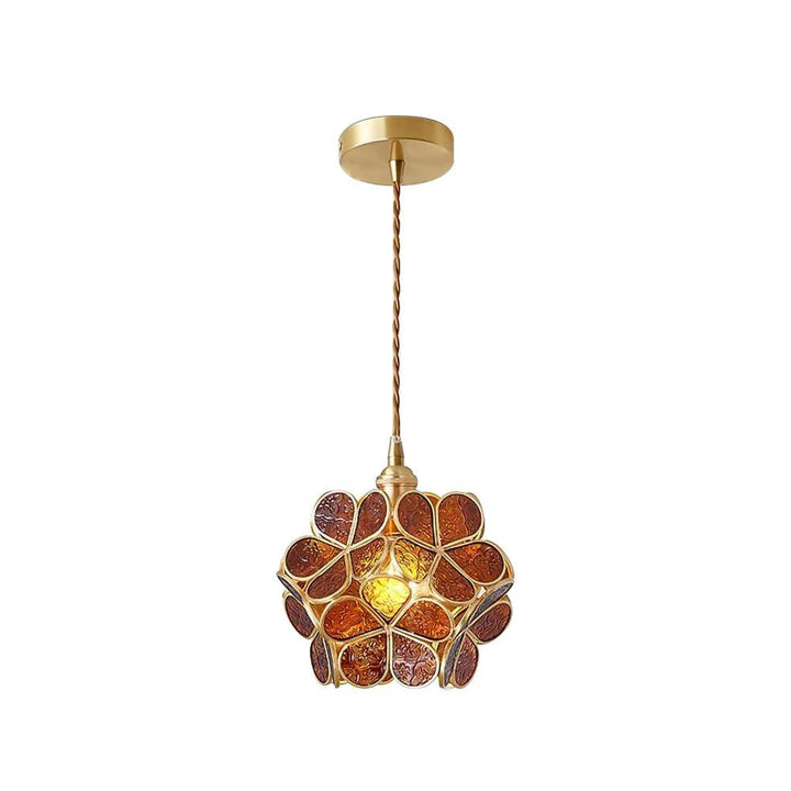 Szklana Lampa Wisząca Kwiatowa