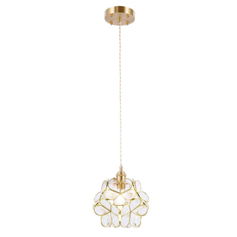 Szklana Lampa Wisząca Kwiatowa