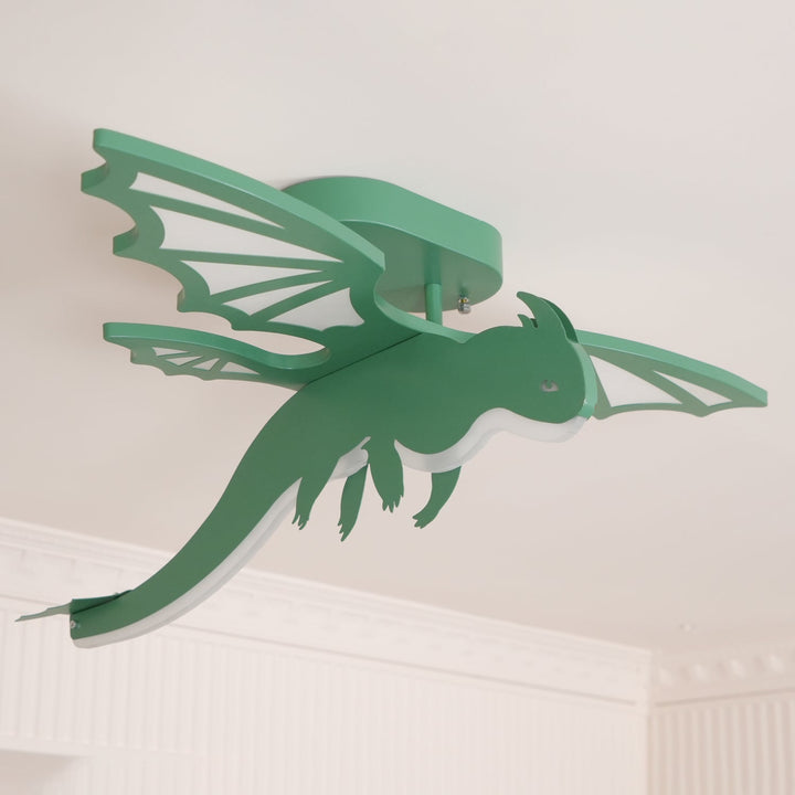 Zielona Lampa sufitowa w kształcie dinozaura
