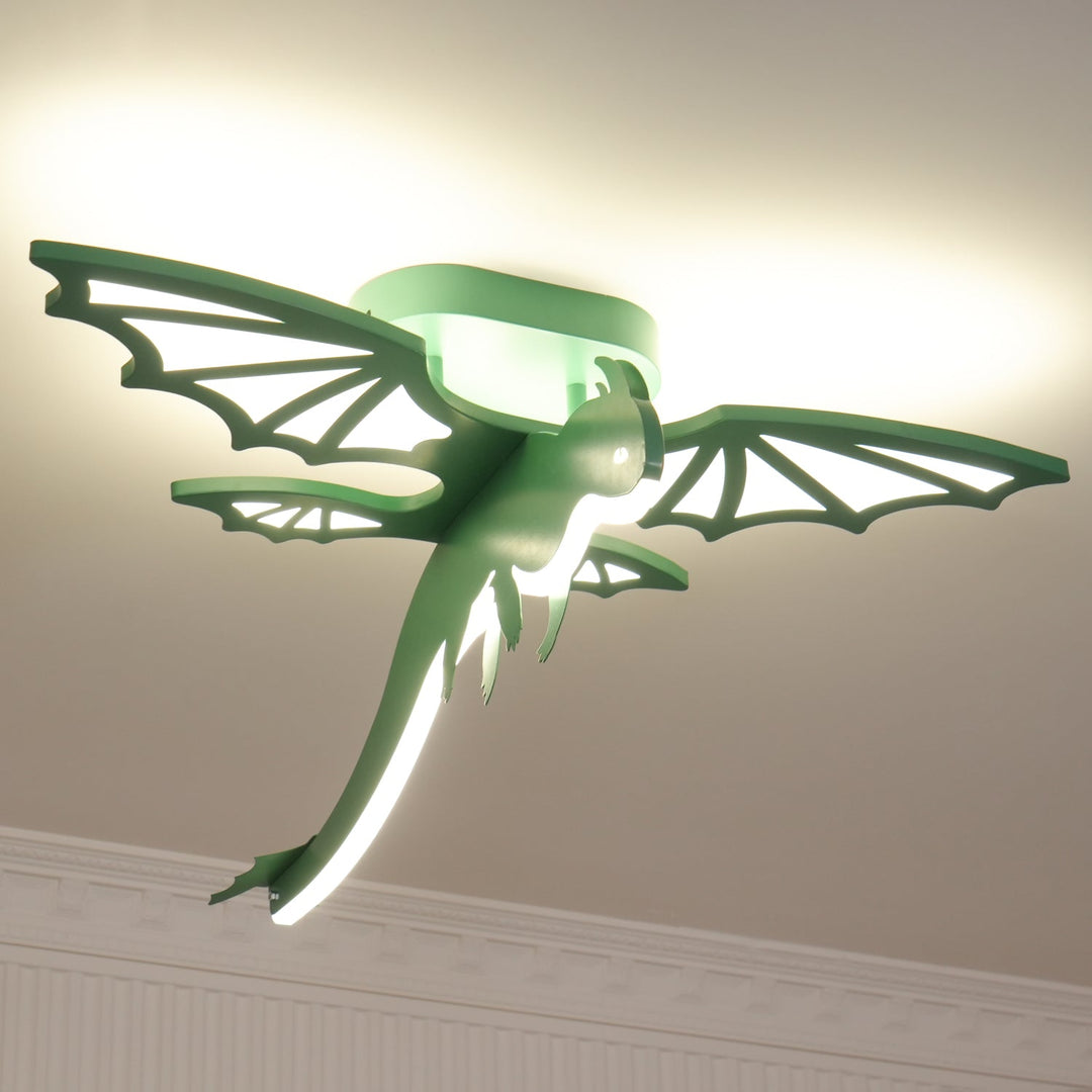 Zielona Lampa sufitowa w kształcie dinozaura