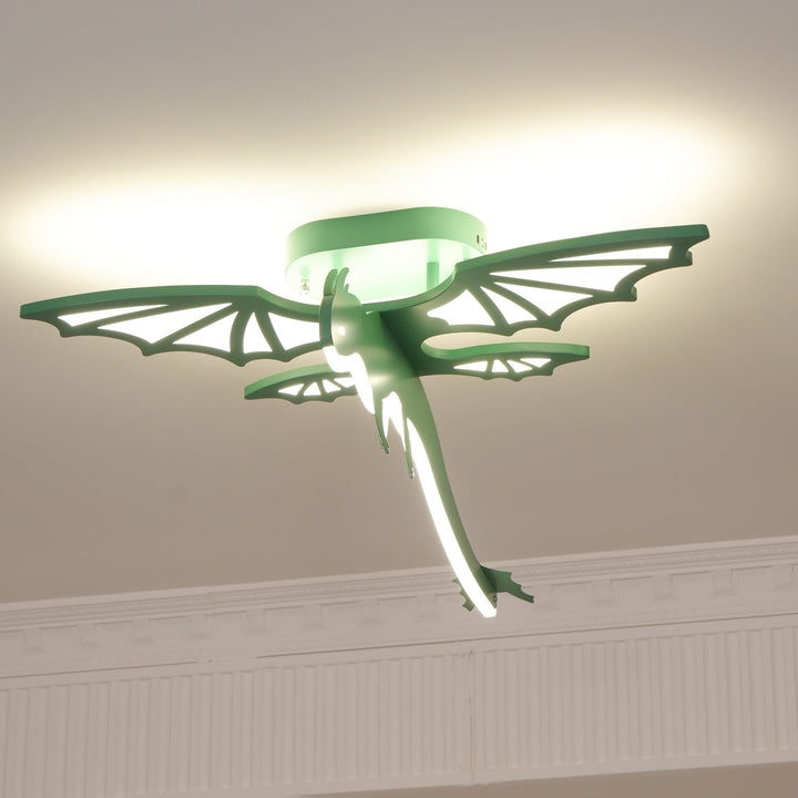 Zielona Lampa sufitowa w kształcie dinozaura