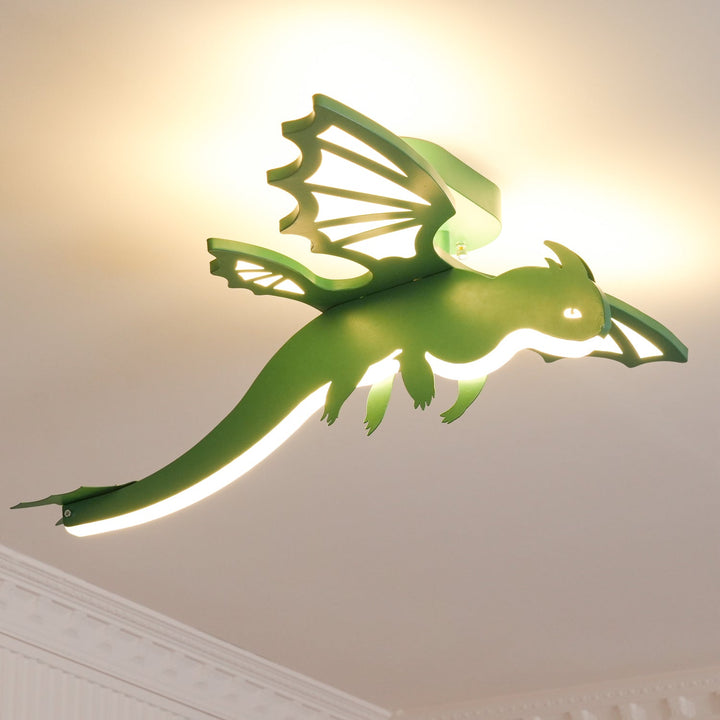 Zielona Lampa sufitowa w kształcie dinozaura