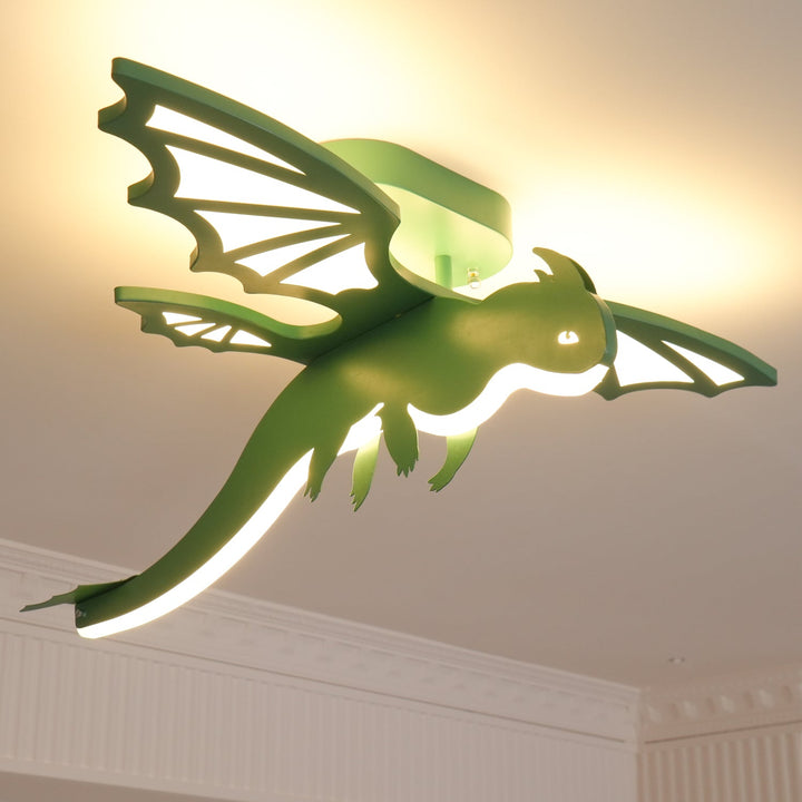 Zielona Lampa sufitowa w kształcie dinozaura