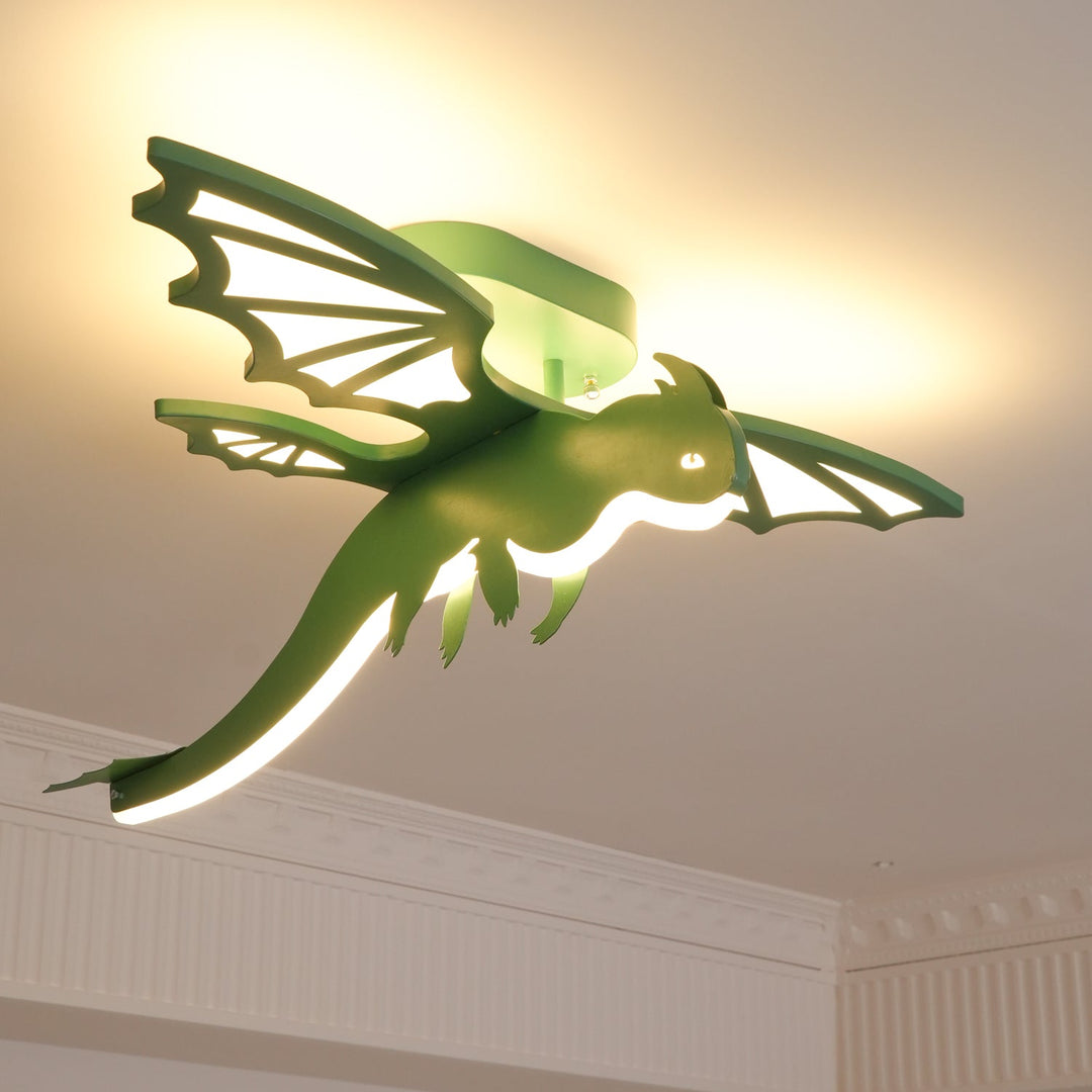 Zielona Lampa sufitowa w kształcie dinozaura