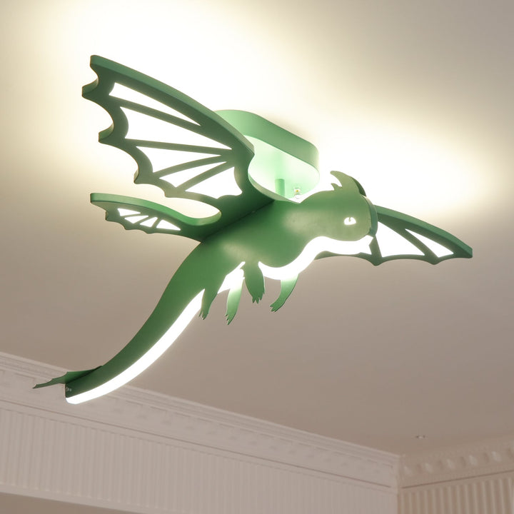 Zielona Lampa sufitowa w kształcie dinozaura
