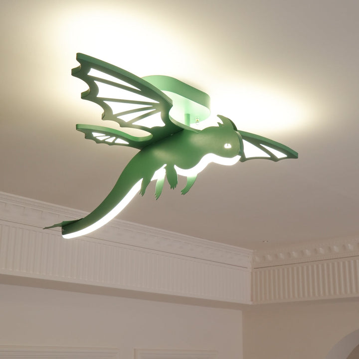 Zielona Lampa sufitowa w kształcie dinozaura