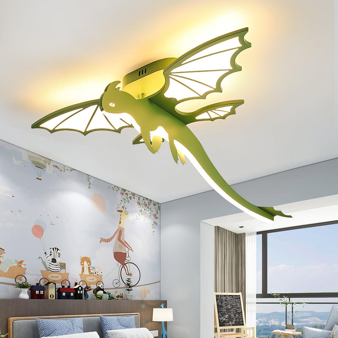 Zielona Lampa sufitowa w kształcie dinozaura