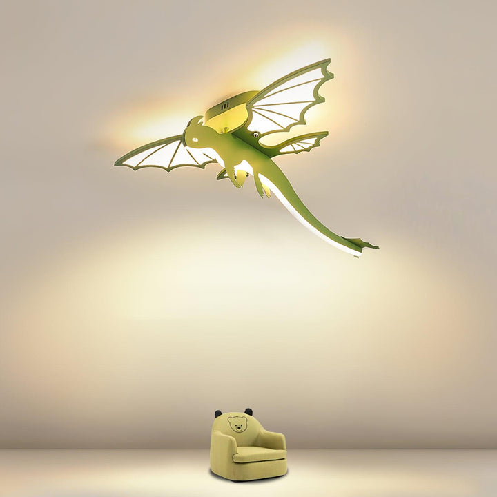 Zielona Lampa sufitowa w kształcie dinozaura
