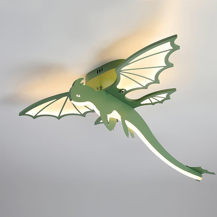 Zielona Lampa sufitowa w kształcie dinozaura
