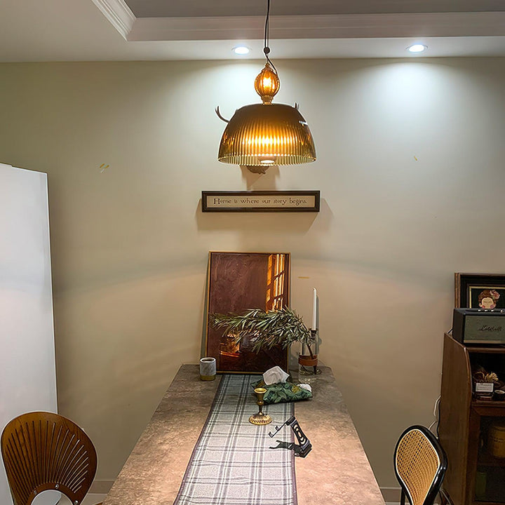 Lampa wisząca z szklaną misą