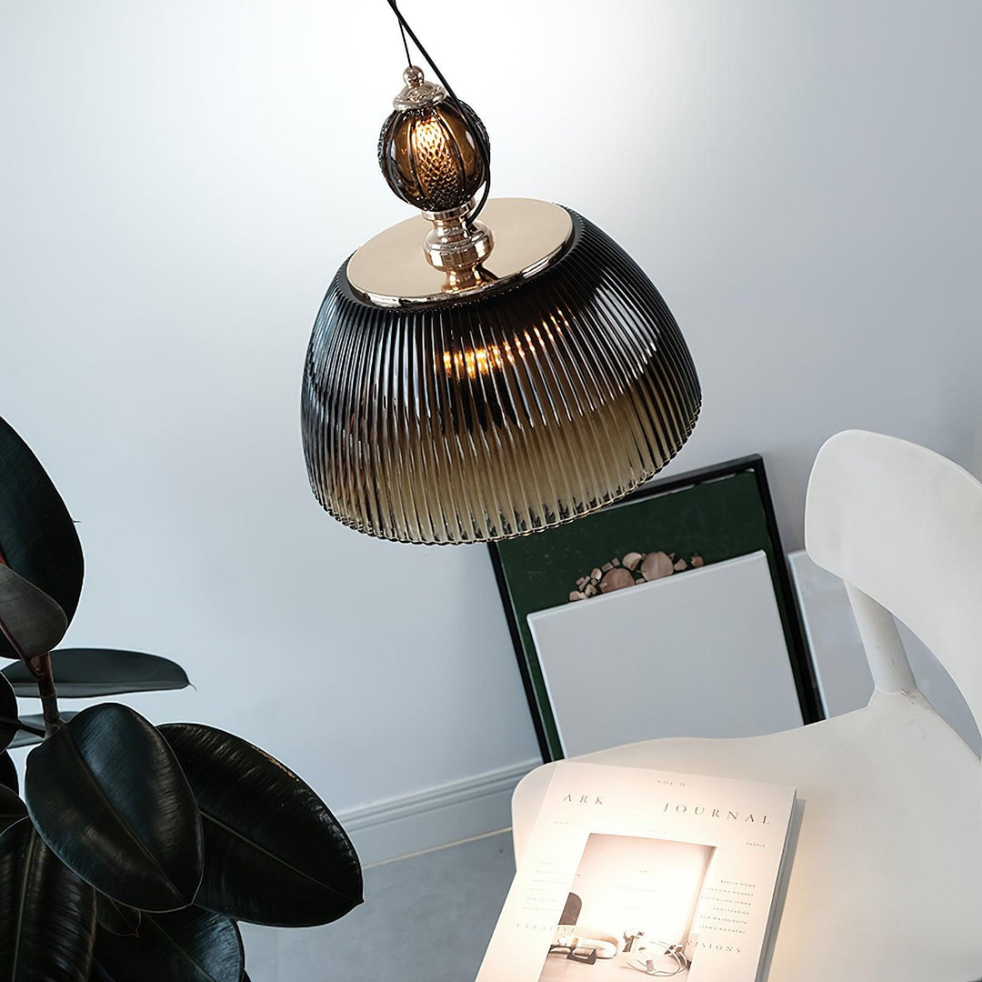 Lampa wisząca z szklaną misą