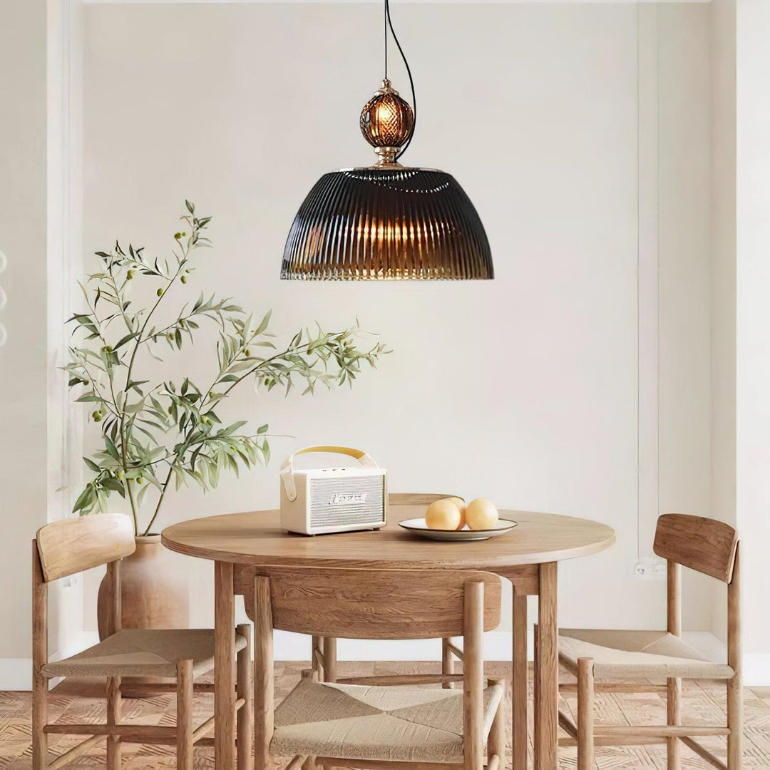 Lampa wisząca z szklaną misą