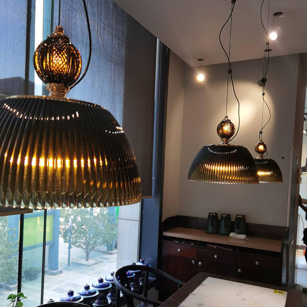 Lampa wisząca z szklaną misą